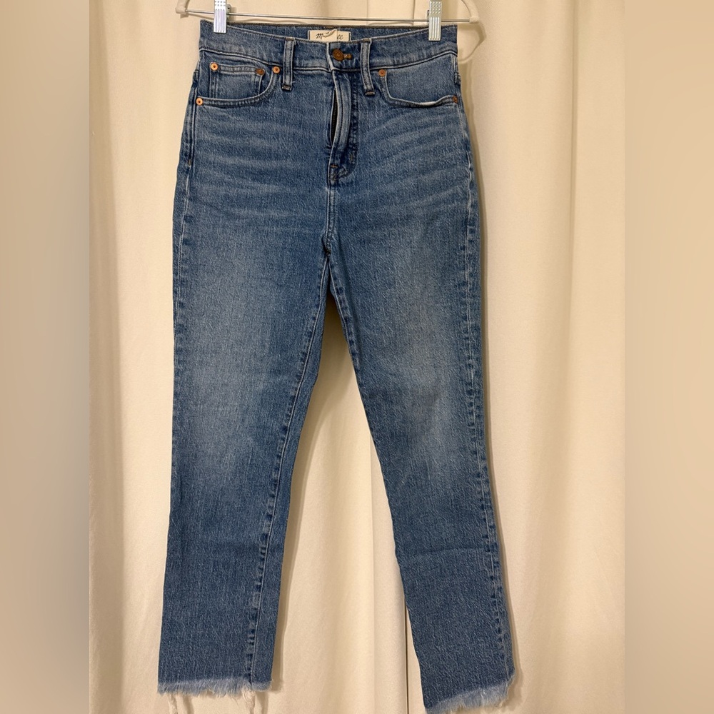 Madewell Perfect Vintage Jean Raw Hem in Classic Blue Size 26